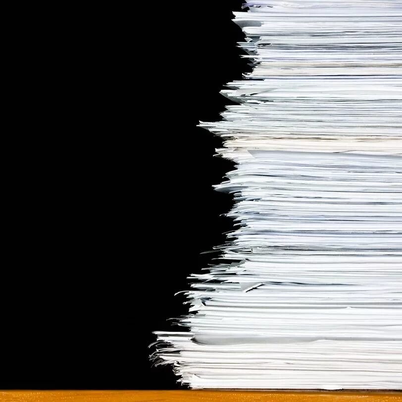 No more paper. Синоним много бумажных дел. Человек в куче квитанций. No more paper. No more paper.