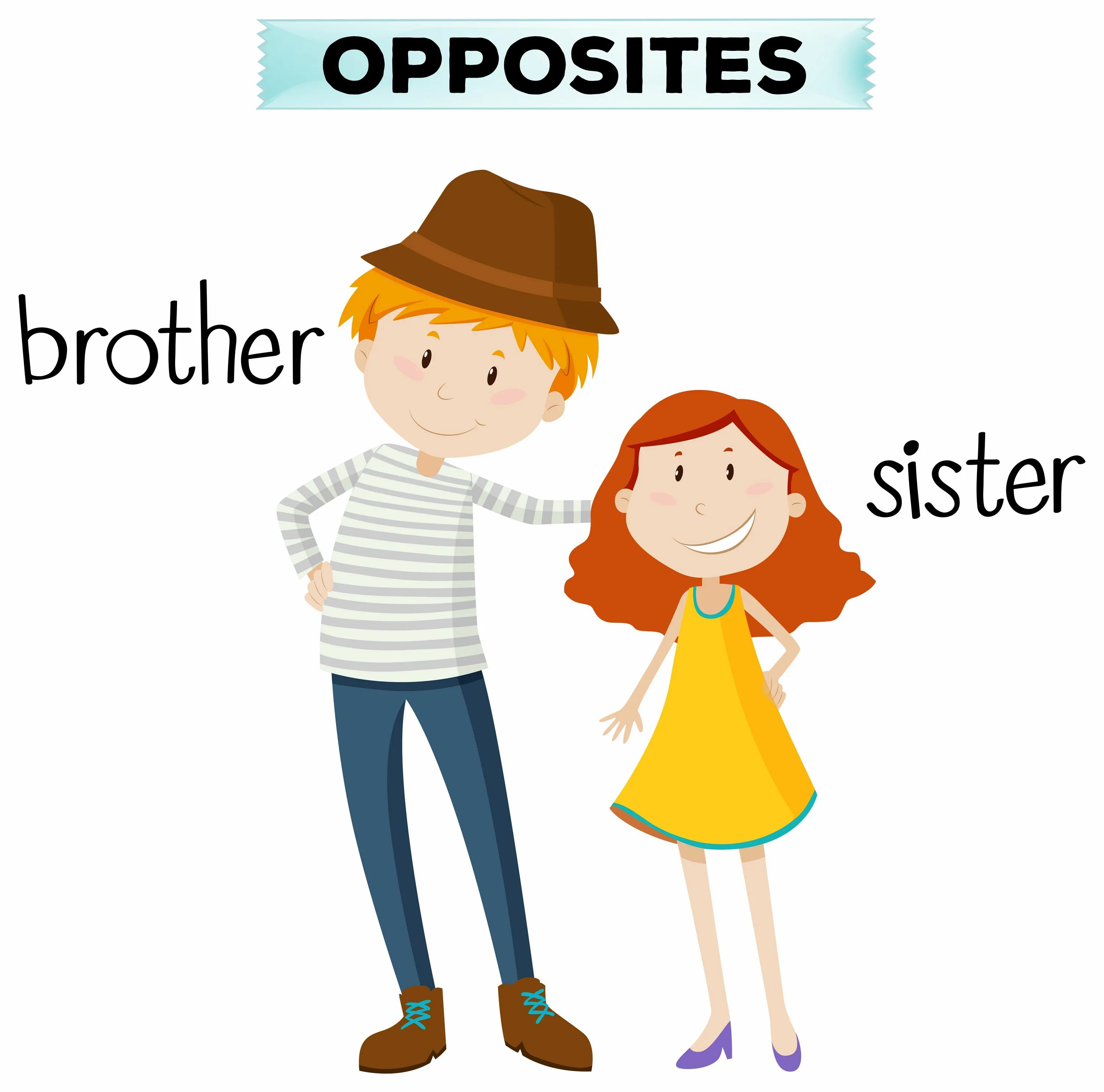 Брат и сестра на английском. Брат и сестра мультяшные. Sister карточки для детей. Братишка и сестра вектор.