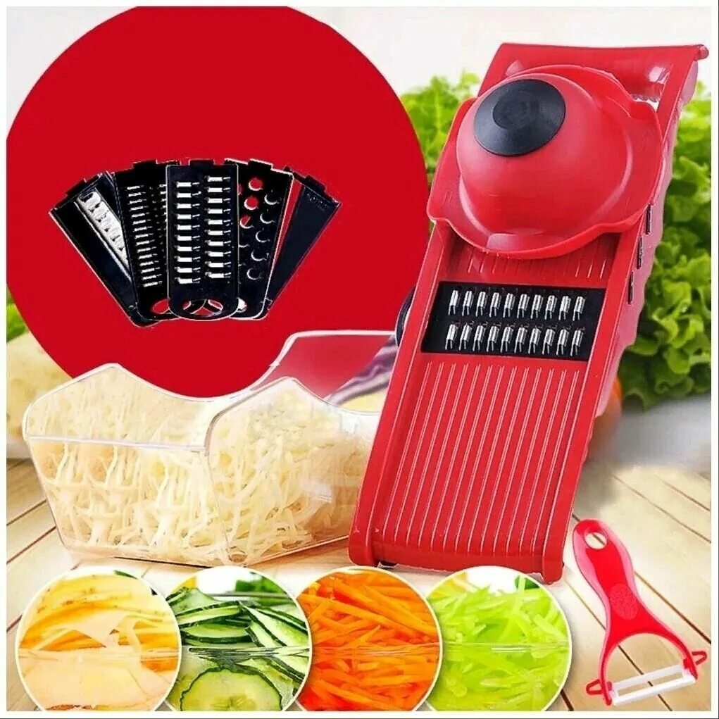 Многофункциональная терка для овощей. Овощерезка Mandoline Slicer 6 in 1. Смарт терка Mandoline Slicer. Mandoline Slicer насадки. Терка Mandoline 6 in 1.