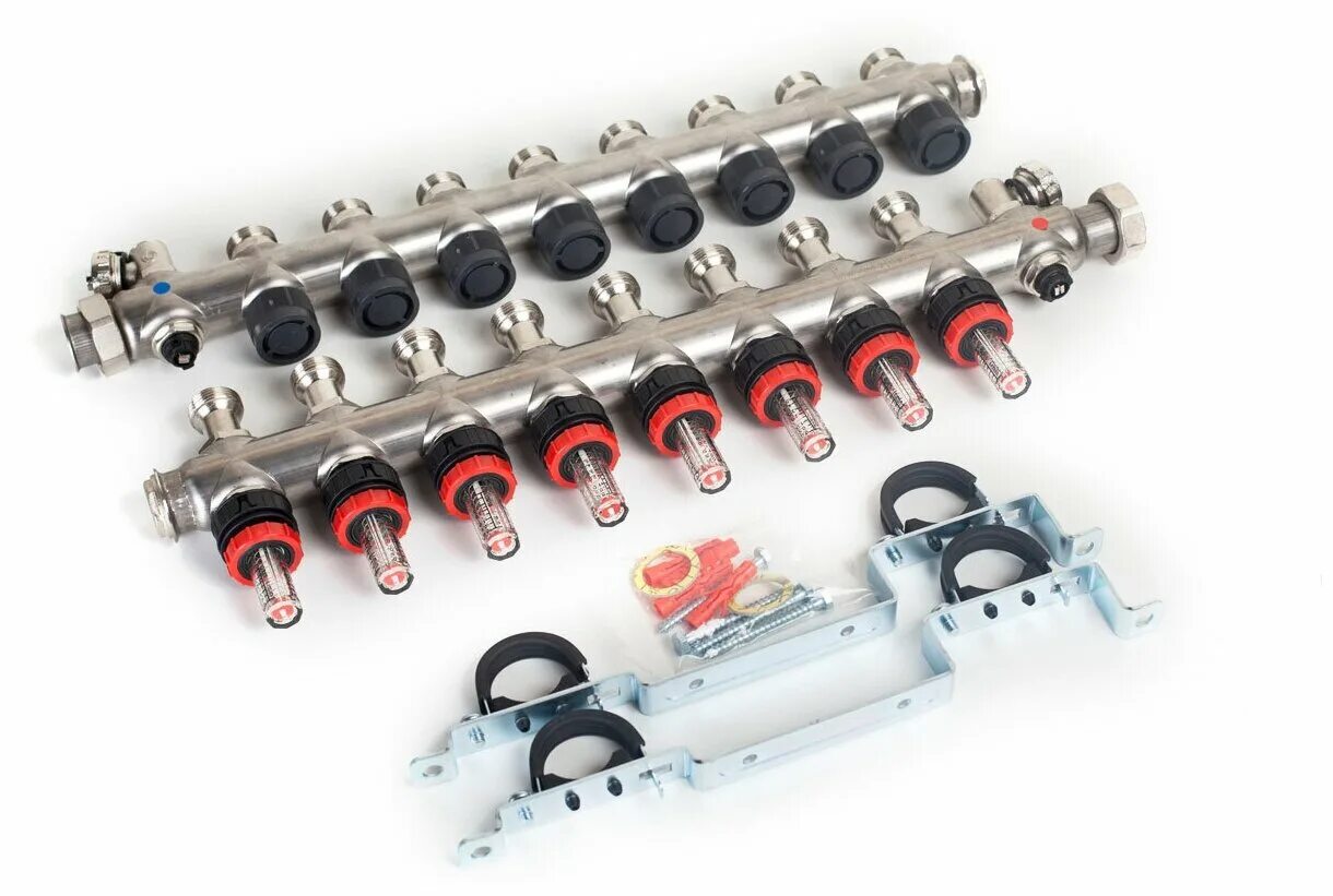 коллектор с гидрострелкой stk-4 (1 1/4" - 1", 4 контура, 50квт). коллектор нерж. Hansa коллектор для отопления. гидрострелка warme. распределительный коллектор майбес.
