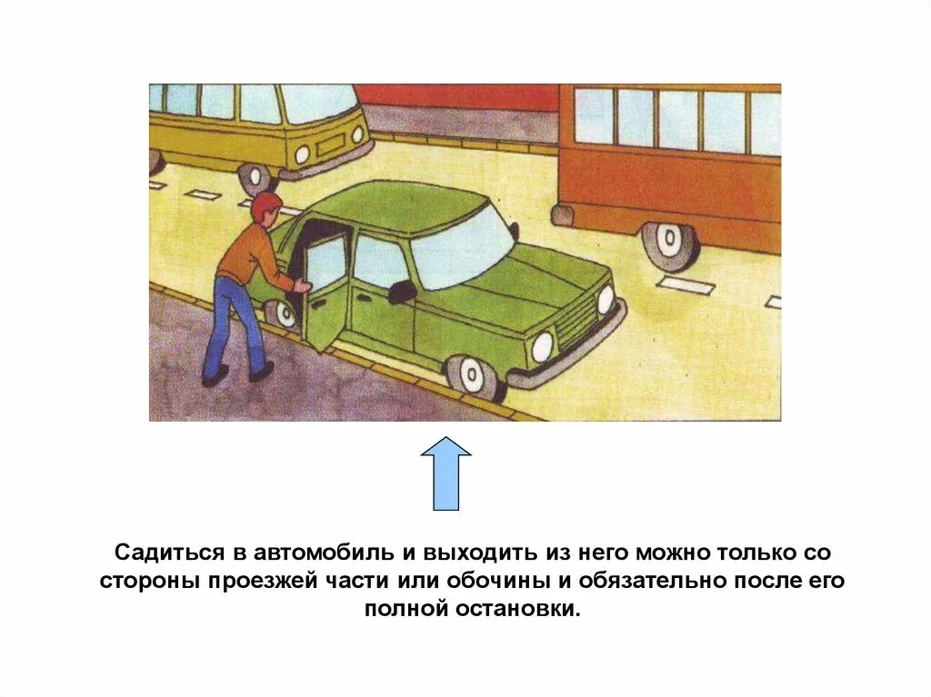 Выходить из машины со стороны тротуара. Выходи из автомобиля со стороны тротуара. Садиться в машину рисунок. Посадка и высадка пассажиров из автомобиля. Можно машину выходить заходить