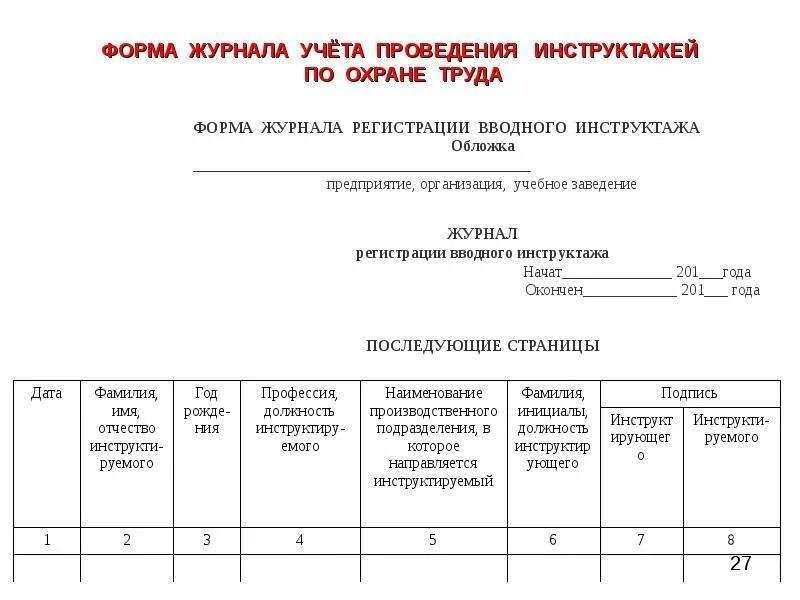 Журнал инструктажа по охране труда новая форма. Журнал учета проведения вводного инструктажа. Журнал охрана труда вводный инструктаж. Образец заполнения журнала вводного инструктажа по охране труда 2023.