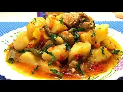 Потушить картошку с мясом и овощами