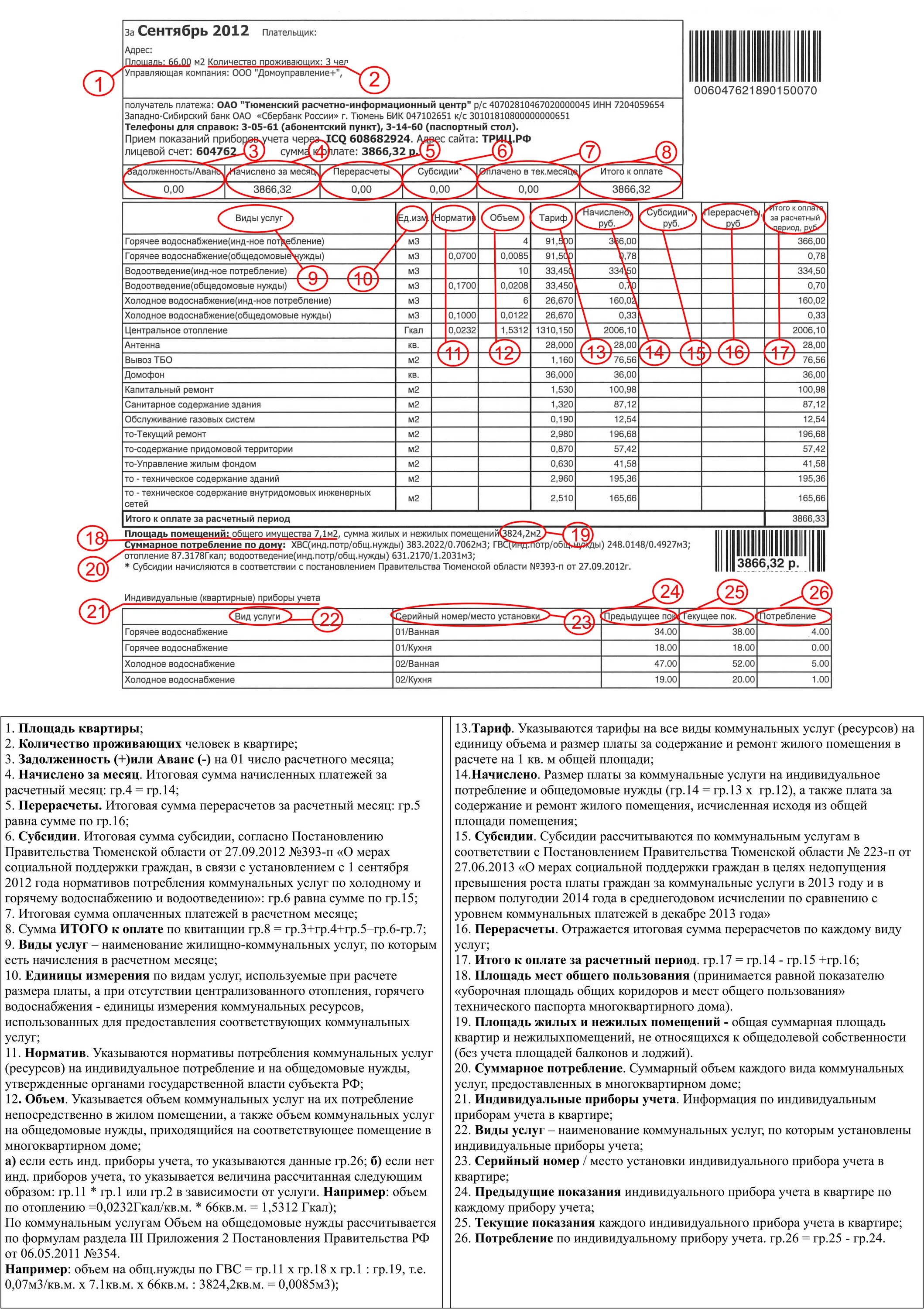 Гкал в квитанции