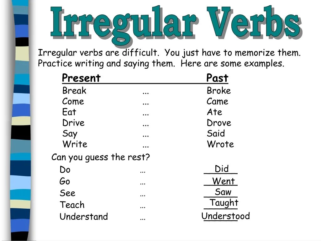 Look at the list of irregular verbs. Irregular verbs. Regular and Irregular verbs. Present simple Irregular verbs. Irregular verbs present past.