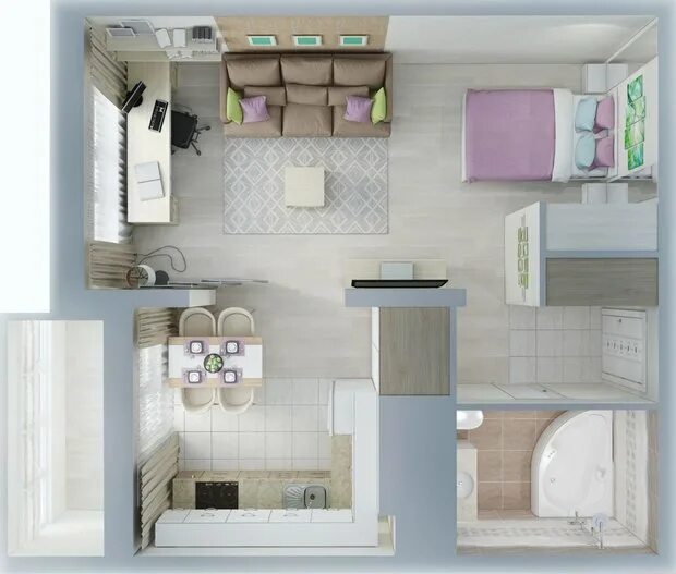 Купить 2-комнатную квартиру, 45 м² по адресу Новосибирск, Затулинский, улица Пет