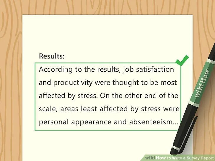 A Report on a Survey. Survey Report example. Writing about Survey Results.