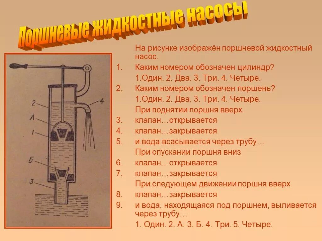 Презентация насосы 7 класс. Поршневой насос физика 7. Жидкостный насос физика 7 класс. Поршневой насос физика 7 класс. Физика 7 кл поршневой жидкостный насос.