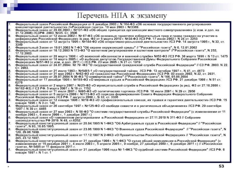 Перечень нормативных правовых актов правительства рф. Законы РФ список. Порядок НПА В списке литературы. Перечень нормативных правовых актов к пошиву сумок. Журнал реестра НПА.