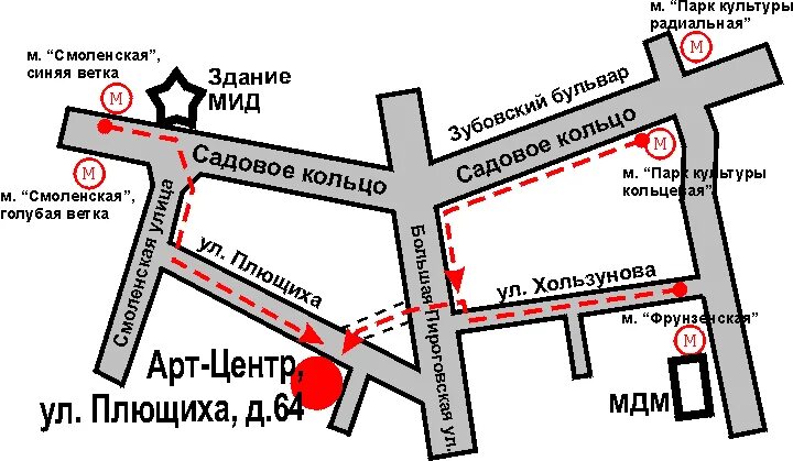 как дойти от метро парк культуры