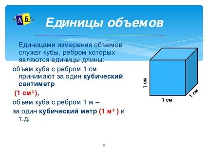 1 куб это какой объем