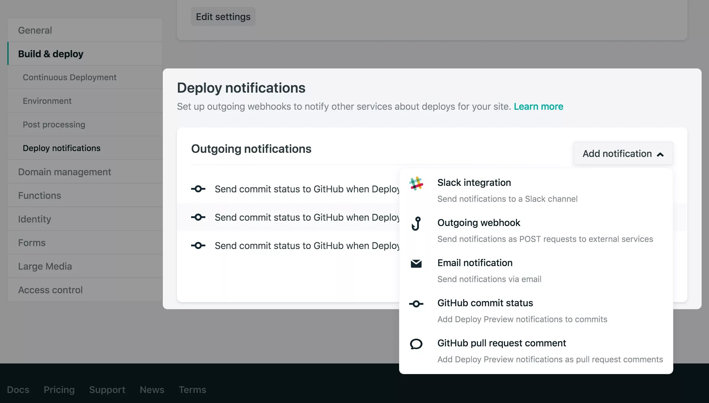 Notify request