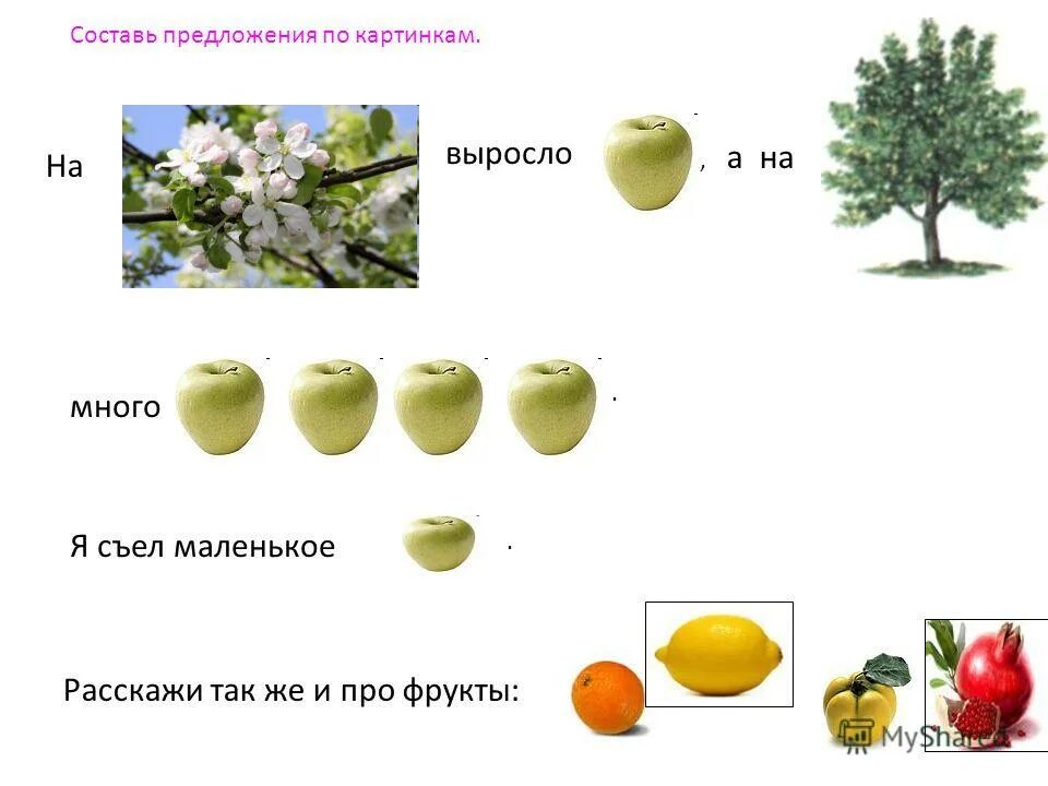 Кроме фруктовых деревьев составить предложение. Предложения про фрукты. Составление рассказа о фрукте по схеме. Фрукты составление фразы. Расскажи о фрукте по схеме.