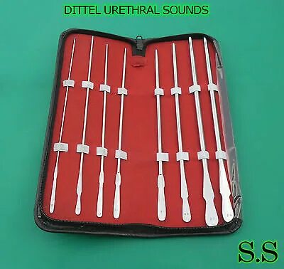 Sound urethral. Бужи уретральные металлические изогнутые 16-27 комплект 12 типоразмеров. Урологические инструменты бужи. Набор телескопических дилятирующих бужей. Бужи урологические мягкие.