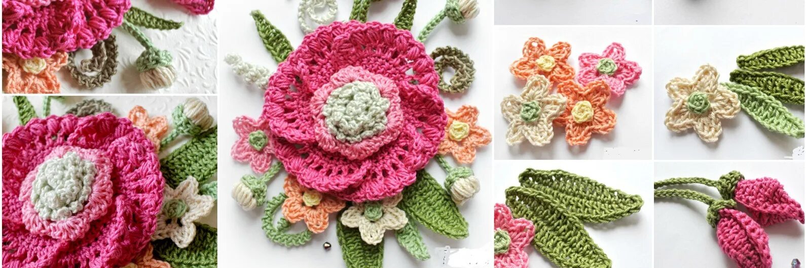 Цветочки крючком. Вязаные цветы. Необычные вязаные украшения. Как украсить вязаную крючком. Очень красивые вязаные цветы.
