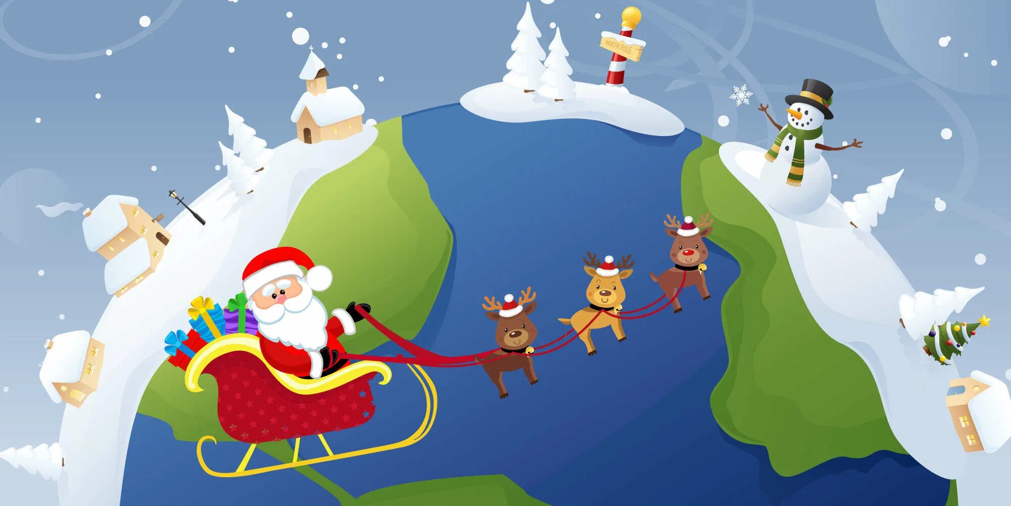 Journey around. Santa around the World. Santa Claus around the World. Santa Claus from around the World. Santa all over the World.