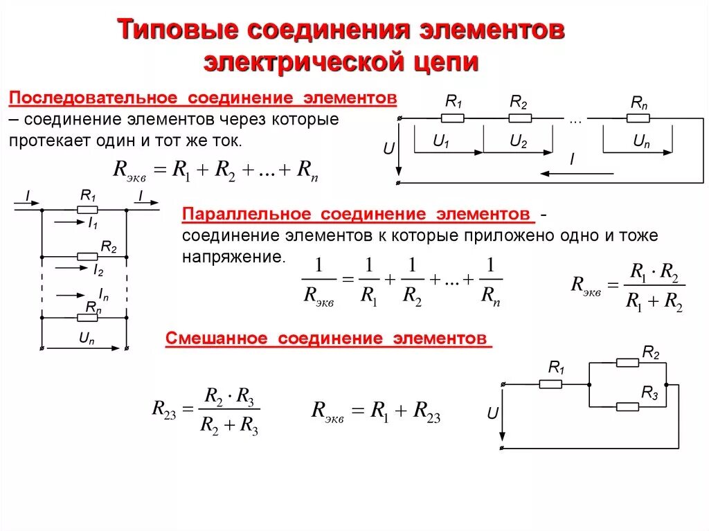 Последовательное основное соединение. Электрическая схема последовательное соединение резисторов. Последовательное и параллельное соединение резисторов формулы. Параллельное подключение потребителей постоянного тока схема. 1. Последовательное соединение резистора в цепях постоянного тока.