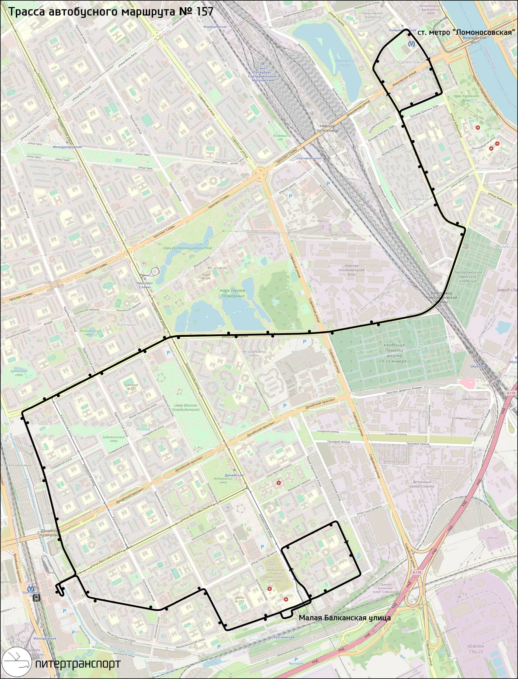 157 маршрут москва остановки