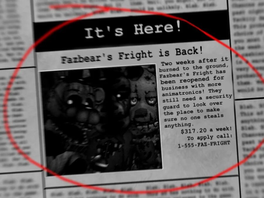 Five nights at freddys текст