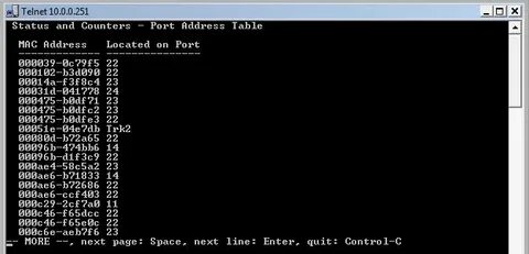 Mac address table cisco
