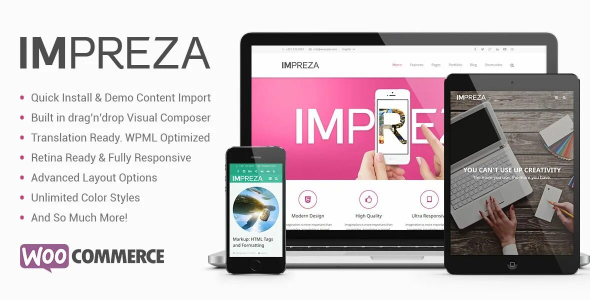 Установить demo. Impreza WORDPRESS Theme. Impreza WORDPRESS. Шаблон сайта Impreza. Демо контент это.