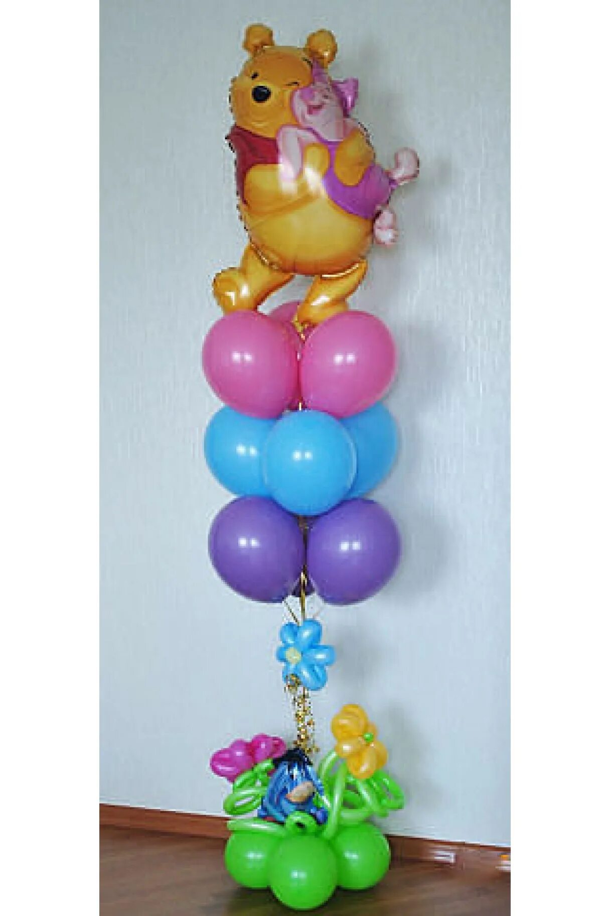 Воздушные шары винни пух. Фонтан шаров винни пух. шары фонтанчик винни пух. фонтан шарики с винни пухом. композиция из шаров винни пух.
