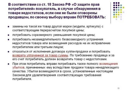 Возврат денег продавцом сроки