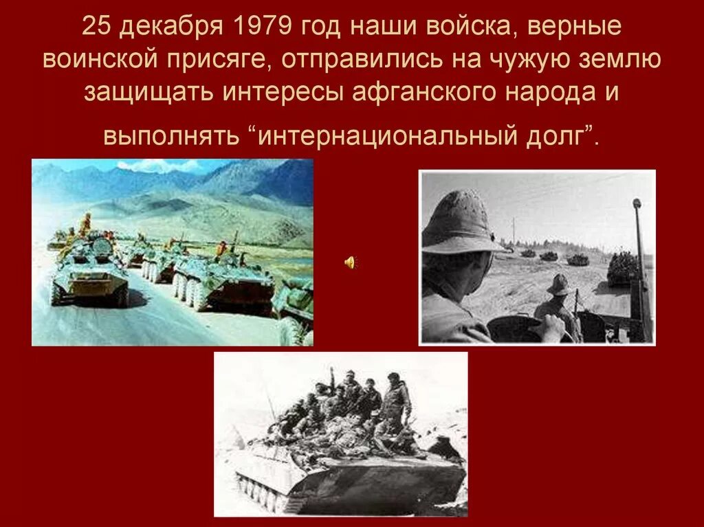 В каком году советские войска осуществили. Ввод войск в Афганистан 1979. 25 Декабря 1979 ввод войск в Афганистан. 25 Декабря 1979 года. Афганистан презентация.