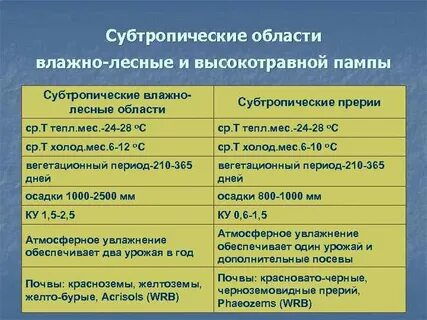Влажно субтропический пояс