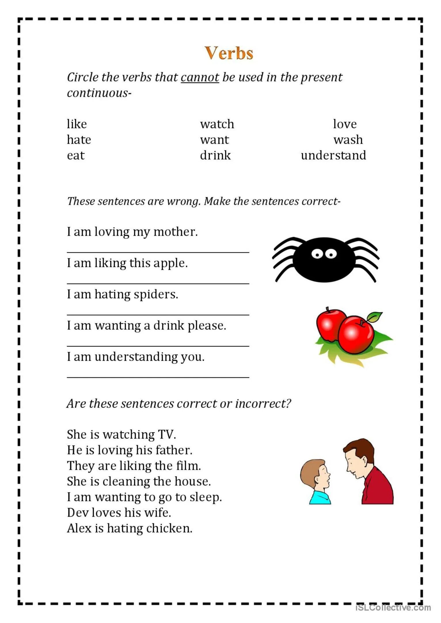 Non continuous verbs