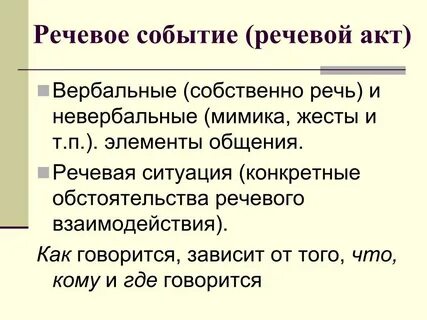 Основные темы речевого общения