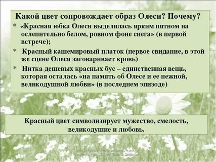 Краткий анализ олеси