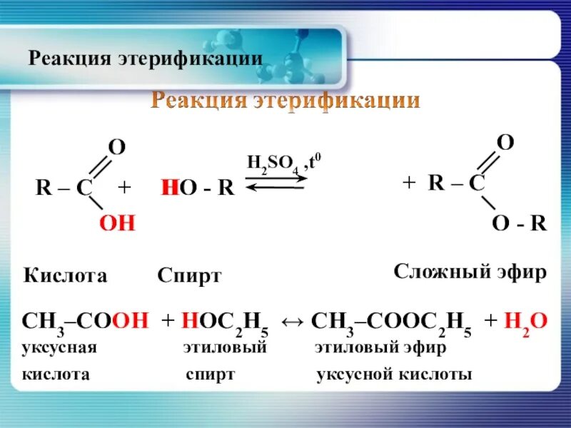 Метанол б глицерин в уксусная кислота. Этерификация этилового эфира. Взаимодействие этанола с уксусной кислотой уравнение реакции. Этерификация этилового спирта.