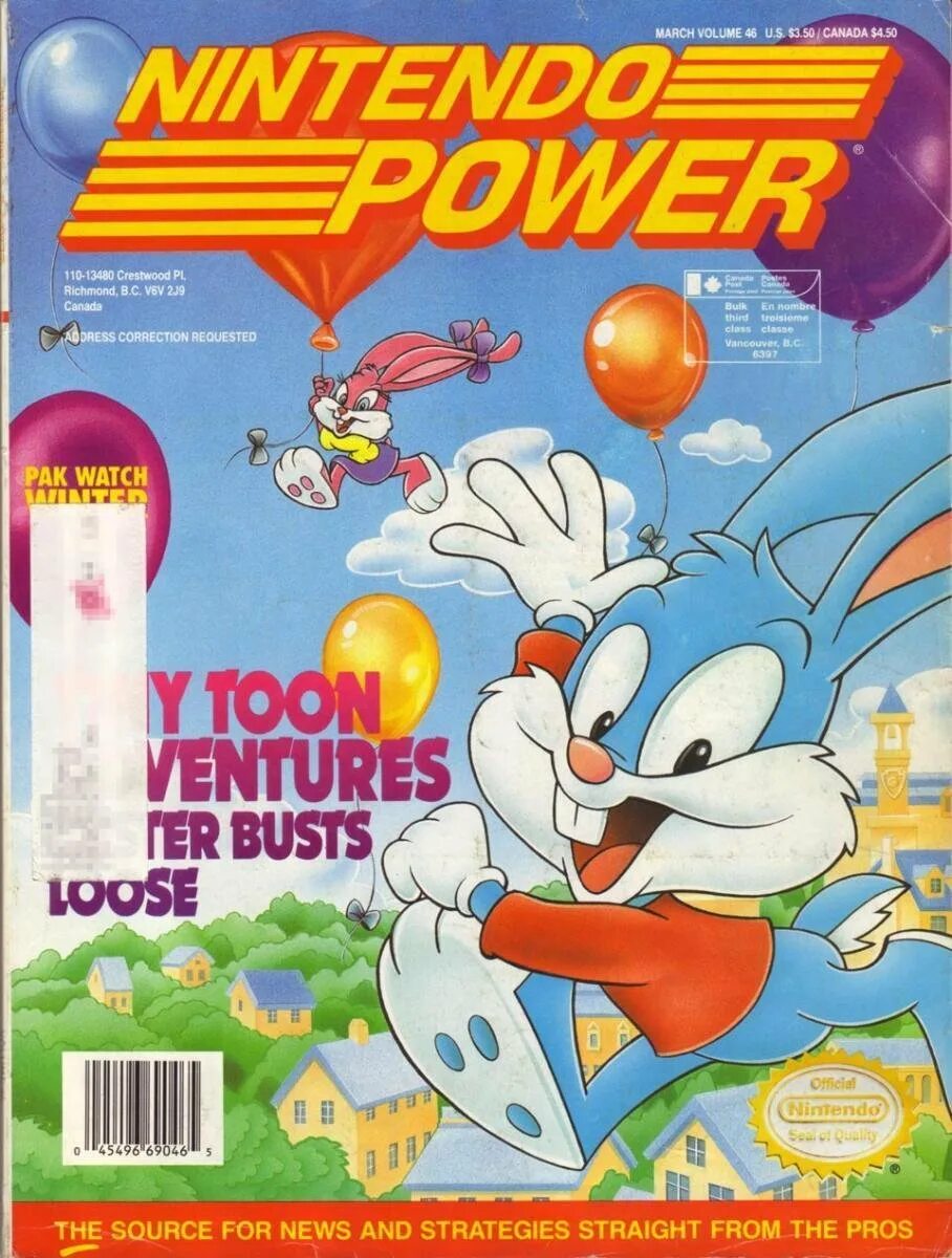 Nintendo Power журнал. Tiny toon Adventures Buster Busts Loose. Нинтендо обложка.