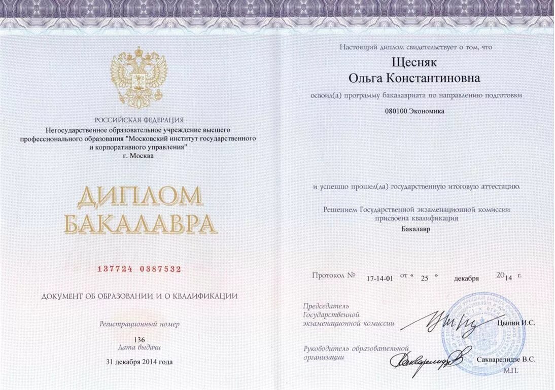 Квалификация бакалавриат. Квалификация бакалавриат