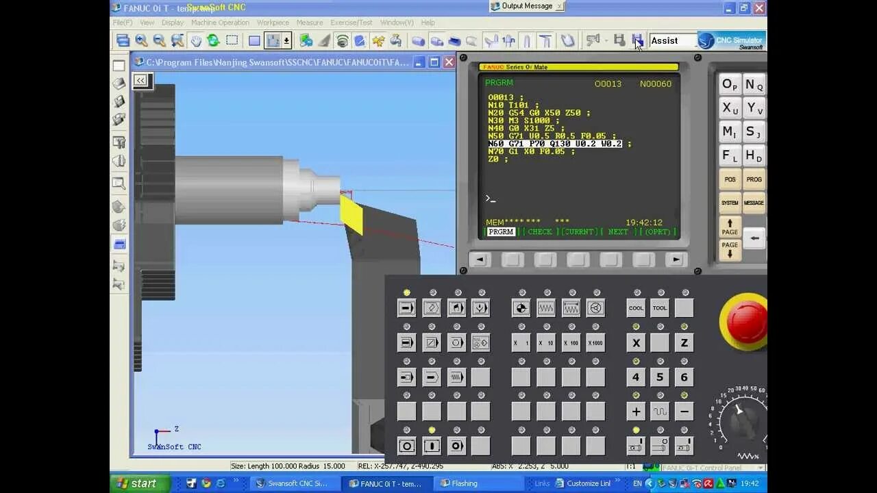 Бесплатный симулятор чпу. CNC Fanuc симулятор. Симулятор ЧПУ станков Fanuc. Nanjing CNC Simulator. Готовая программа в CNC симуляторе.