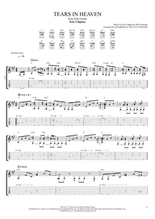 Tears tears tabs. Tears in heaven eric clapton tab. tears in heaven ноты для гитары. tears in heaven классическая гитара ноты.
