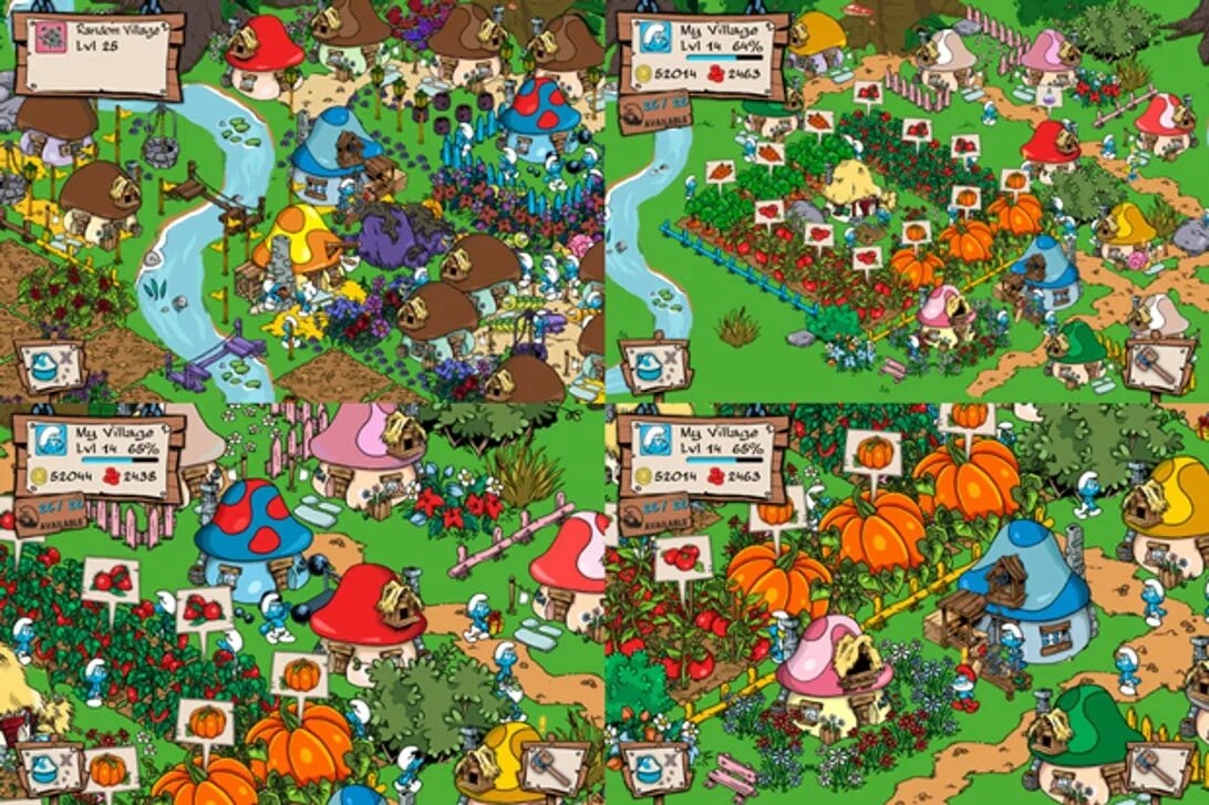 Собери деревню. My village игра. как называется игра про деревню смурфиков. everkies игра. smurfs village корова.