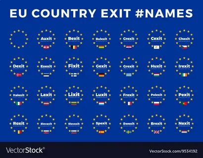 Names for eu exits members brexit frexit Vector Image