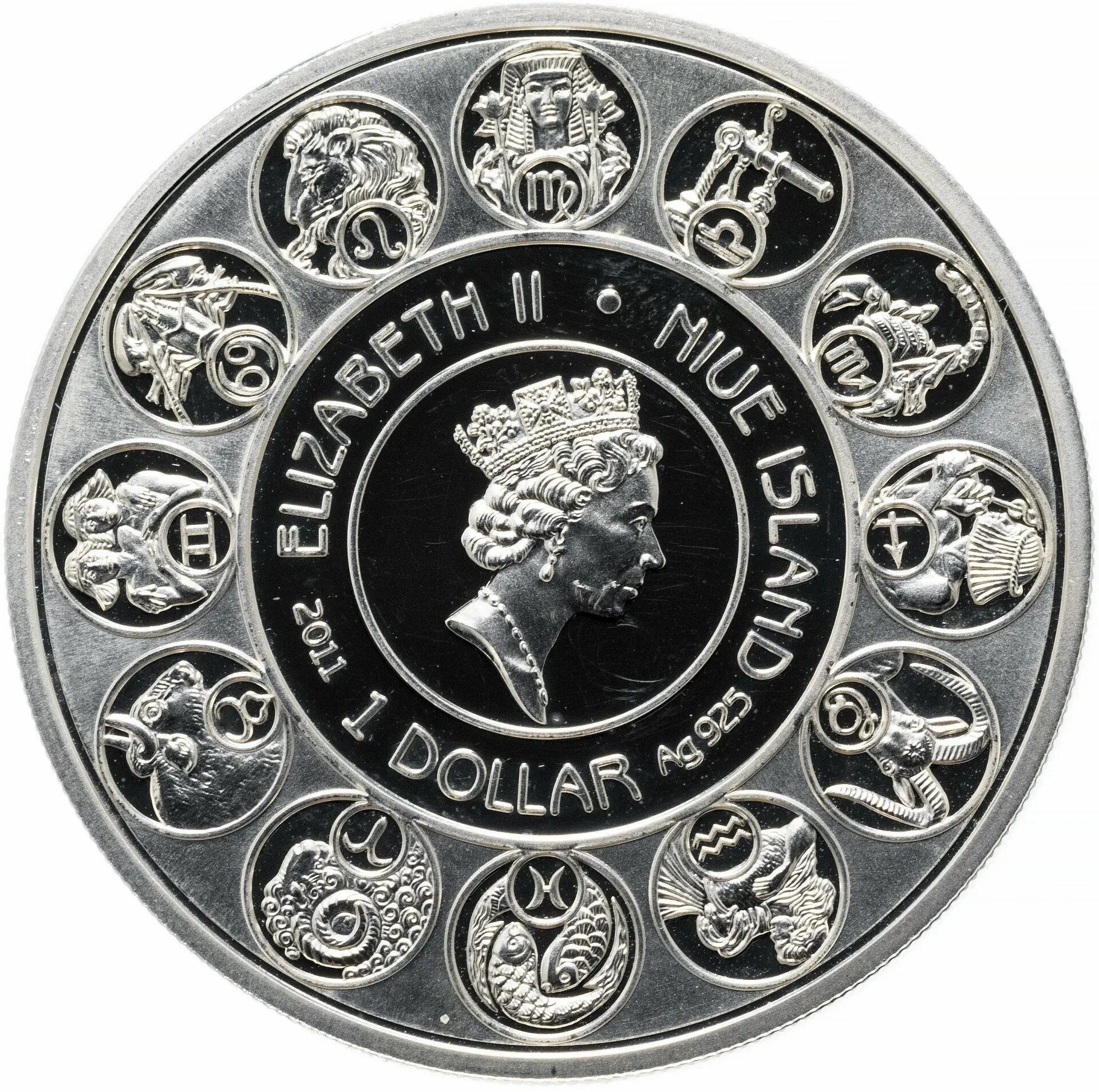 Ниуэ 1 доллар, 2010 знаки зодиака - Козерог. Монеты серебро острова Ниуэ. Монеты знаки зодиака. Ниуэ 1 доллар, 2014 знаки зодиака.