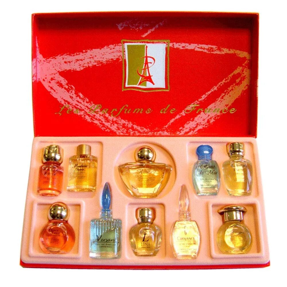 Набор духов оригинал. Набор Charrier Parfums. Les Parfums de France набор. Духи Винтаж Mademoiselle Charrier. Parfums de France набор миниатюр.