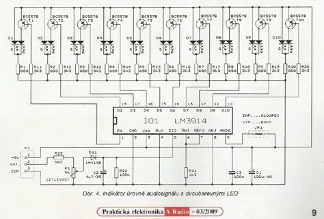Схема индикатора уровня