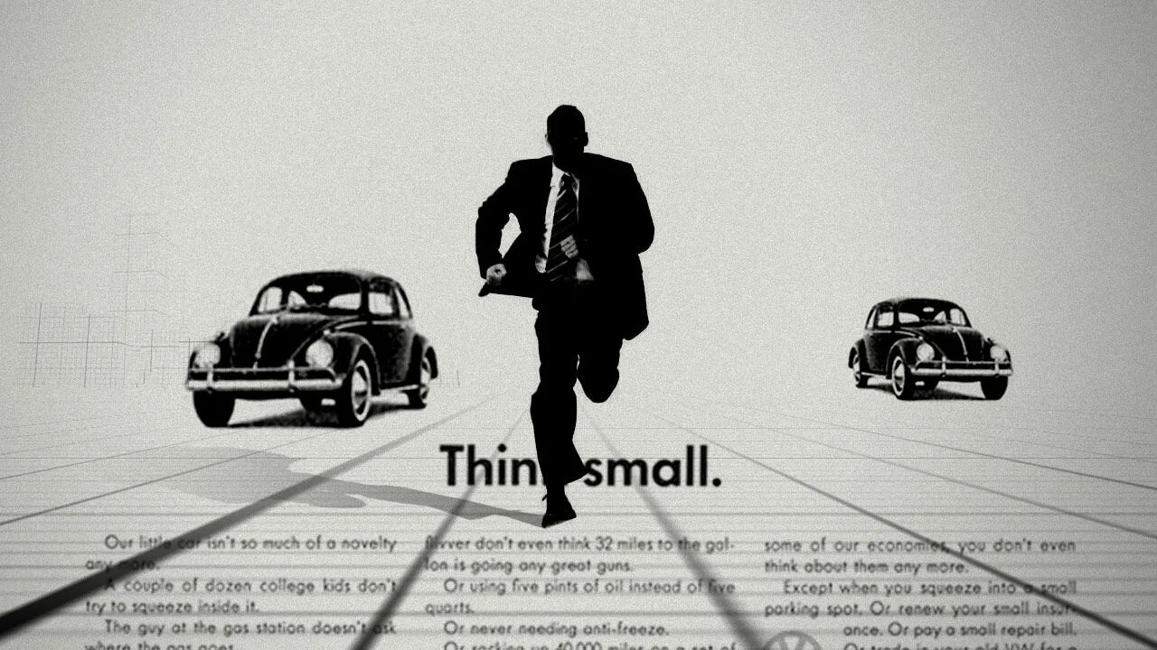 Слоган думай. Рекламная кампания volkswagen think small. слоган. «фольксваген» («думай о малом»). уильям (билл) бернбах.