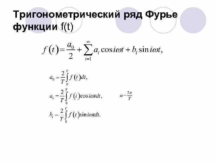 Ряд фурье функции f x. Ряд фурье функции f x