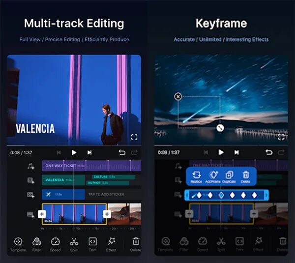 Vn video editor. Vn Video Editor screenshot. Vn Video Editor timeline.