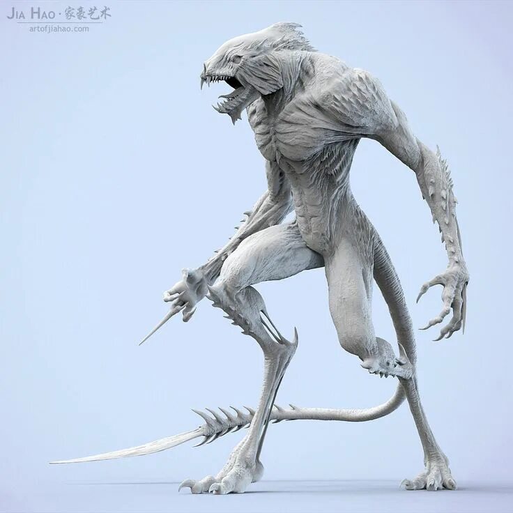 Creature control. Статуи мифических существ. 3d character creature.