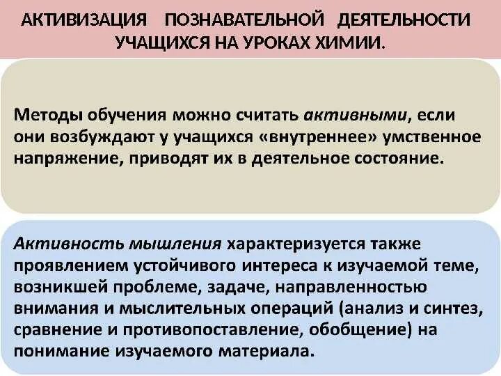 Активизируют познавательную деятельность