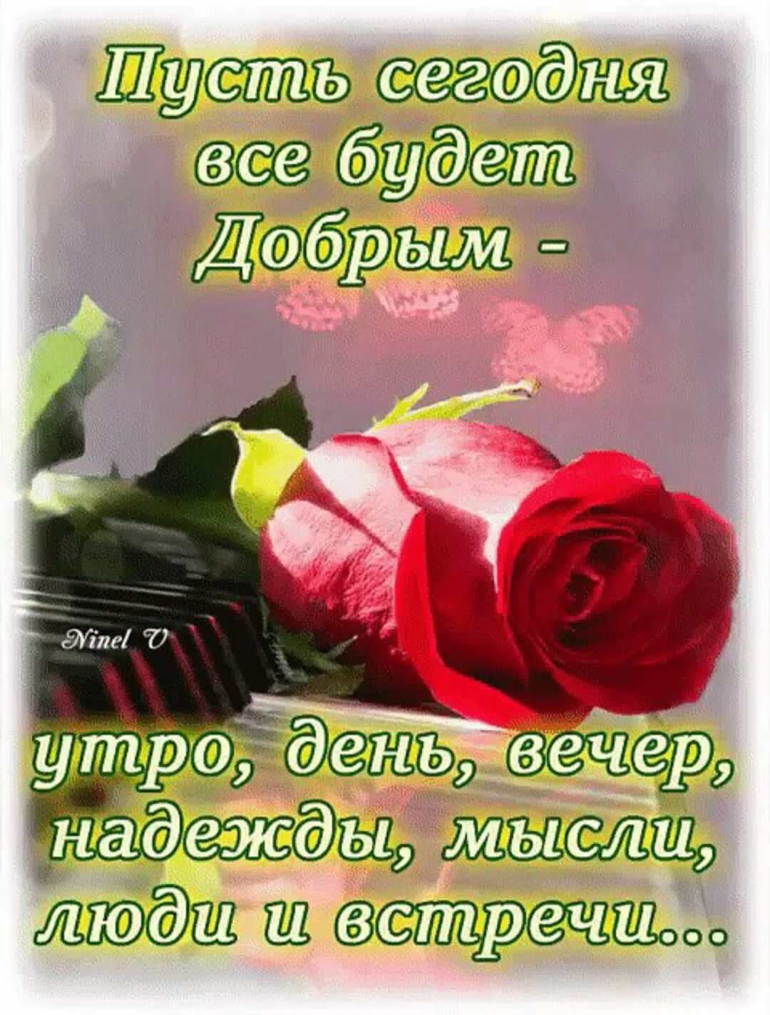 Удачи и вдохновения. Музыкальные пожелания счастья. Пусть сердце поет. Пусть в душе. Музыкальная гифка.