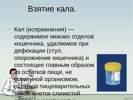 Кал сдают натощак