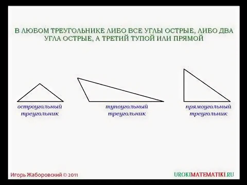 В любом треугольнике только два. Остроугольный прямоугольный и тупоугольный треугольники 7. Тупоугольный треугольник. Остроугольный прямоугольный и тупоугольный треугольники 7 класс.